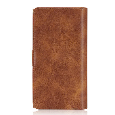 耐震性PUの革電話は防塵フリップ カードのホールダーの札入れを包装する