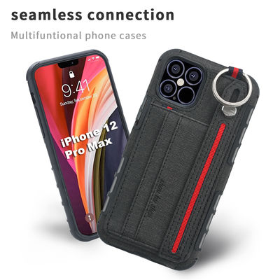 締縄の革紐のIphoneのための革電話箱耐傷性14 13