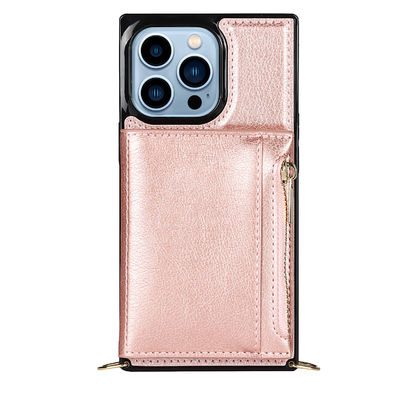 継ぎ目が無いPu革Iphoneの箱の札入れの耐震性の贅沢な本物