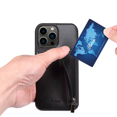 本革の電話箱の現代贅沢なIphoneの札入れの箱