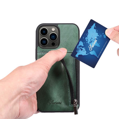 本革の電話箱の現代贅沢なIphoneの札入れの箱