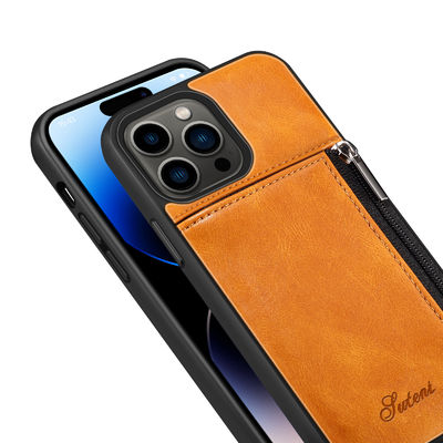 本革の電話箱の現代贅沢なIphoneの札入れの箱