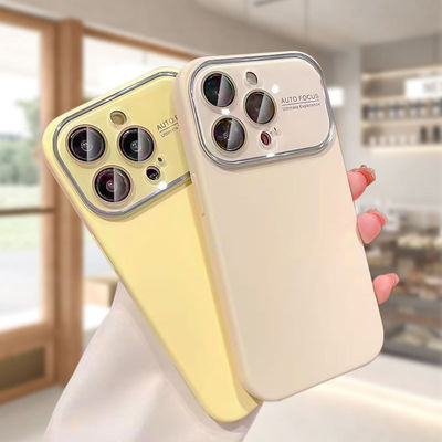 大きな窓 衝撃防止の電話ケース iPhone 15 液体シリコン電話 フルカバー